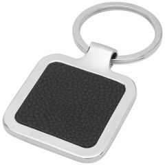 Porte-clés carré en simili-cuir