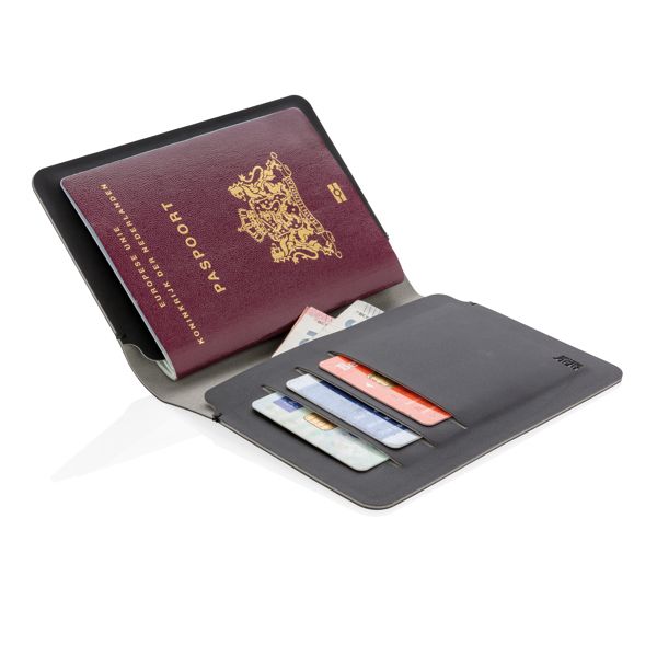 OPTEXX Étui de protection de passeport RFID approuvé et certifié TÜV Grenzland Housse de protection pour passeport et passeport en cuir Vegi