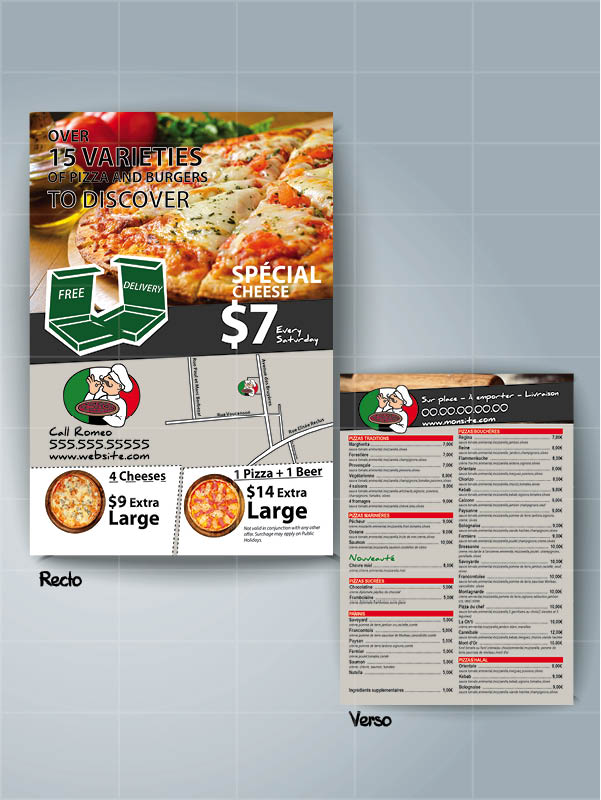 Modèle de flyer pizza